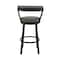Armen Living Kobe 30" Bar Height Swivel Bar Stool in Black Finish and Gray Faux Leather 721535761777 - alternate 9